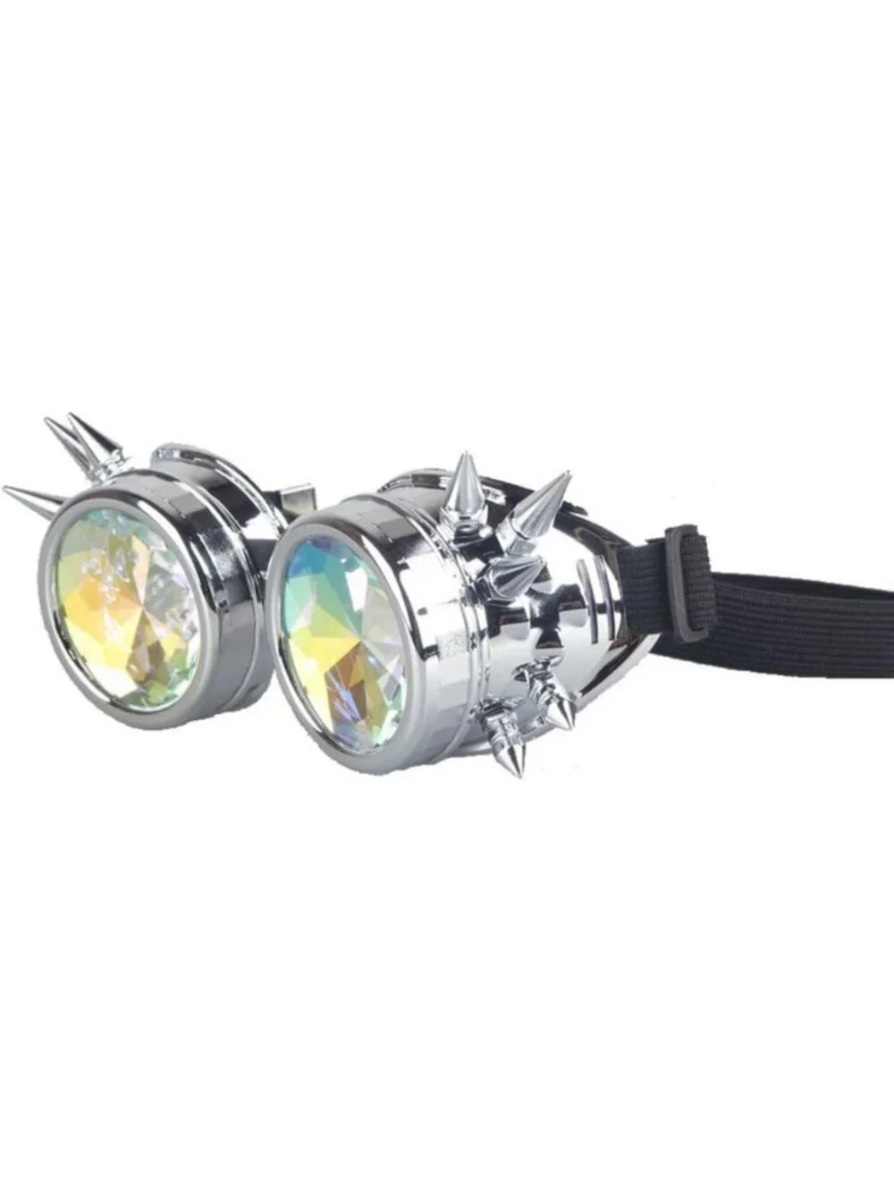 Kaleidoscope Spiked Goggles with Adjustable Straps | Crystal Lenses for Cosplay